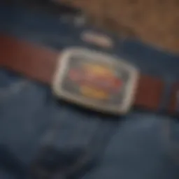 A close-up view of the Dickies Click Belt showcasing its unique buckle design