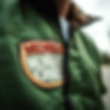 Close-up of the jacket's distinctive design features and texture