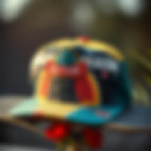 A vintage skateboard hat showcasing retro design elements