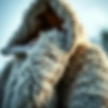 A close-up of a furry hoodie fabric, highlighting texture and material innovation