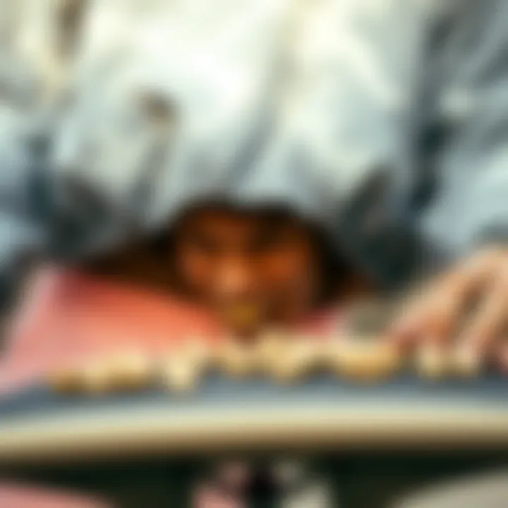 Close-up of a skateboarder snacking on peanuts at a skatepark.