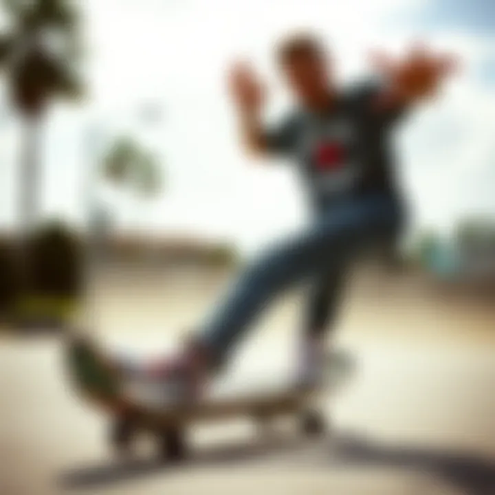 An artistic representation of skate culture infused with graphic tee elements