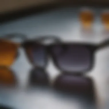 Variety of materials used in the production of sunglasses