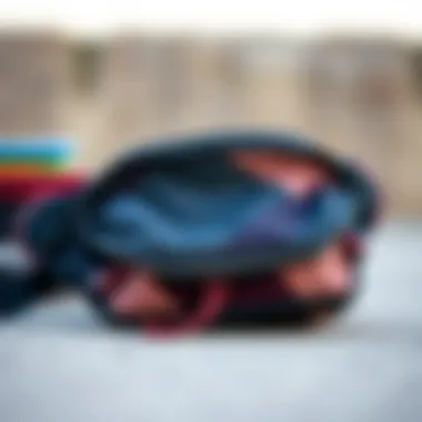 Close-up of innovative materials used in skateboarding fanny packs