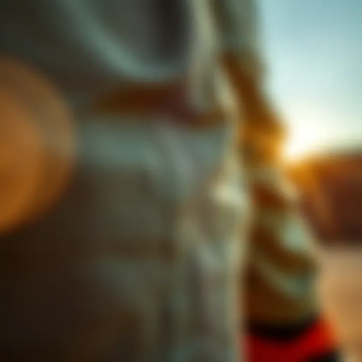 Close-up of fabric texture highlighting comfort and breathability of shorts