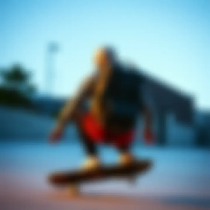 Skateboarder using the Retreat Backpack