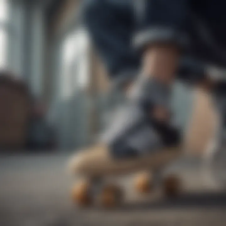 skateboarder wearing adidas Superstar skate shoes