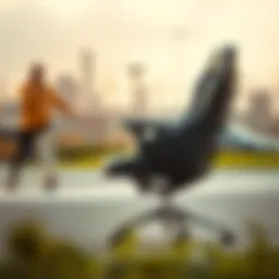 A sleek skate office chair design showcasing modern aesthetics and ergonomic features