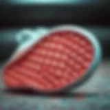 Detailed view of Vans shoe sole showcasing grip patterns