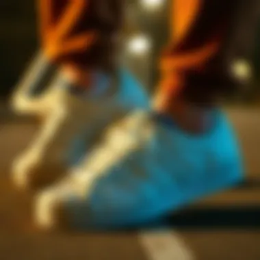 Vintage advertisement showcasing Adidas Superstar shoes in a retro style