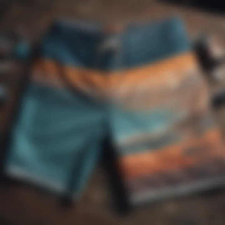 Material textures of high-quality board shorts