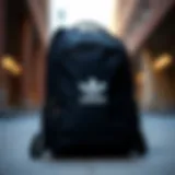 Stylish mini black Adidas backpack showcasing its sleek design
