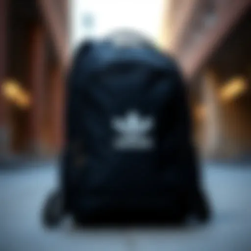 Stylish mini black Adidas backpack showcasing its sleek design