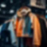 A stylish crop hoodie displayed on a modern clothing rack