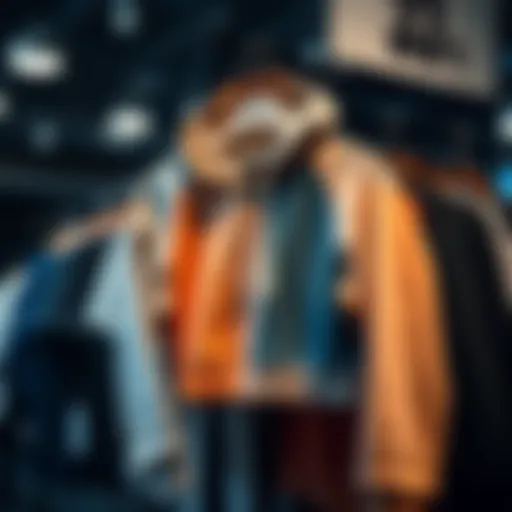 A stylish crop hoodie displayed on a modern clothing rack