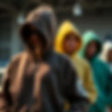 Various materials used in zip-up hoodies