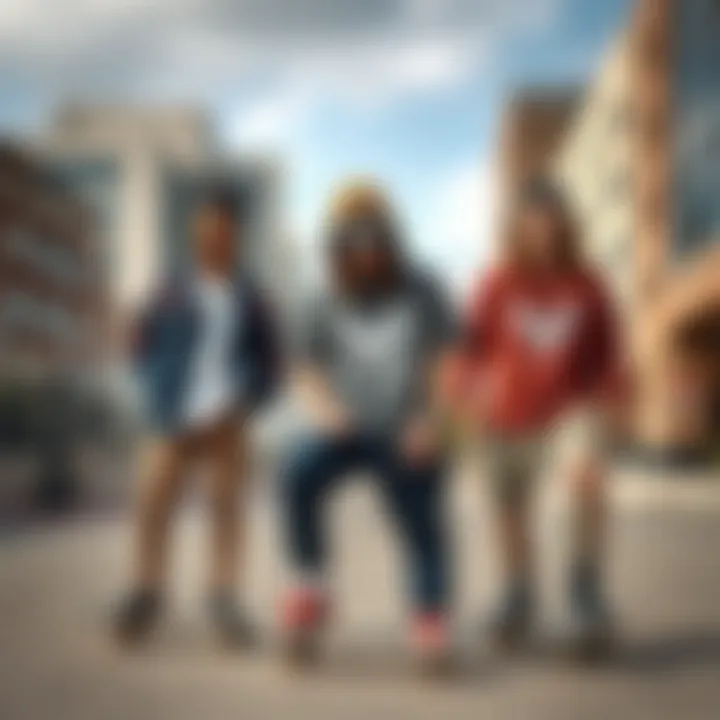 Fashion Influence of Dragon Alliance in Skateboarding Skaters wearing stylish Dragon Alliance apparel in an urban setting