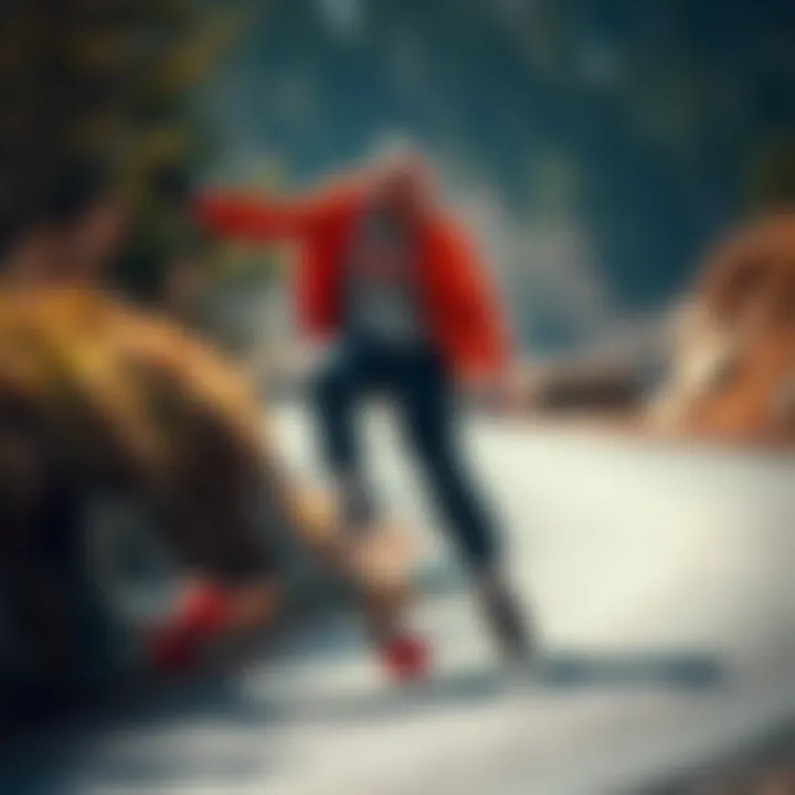 Freeride longboarder executing a stylish slide on a downhill path