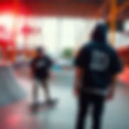 Urban ID clothing in a vibrant skate park setting