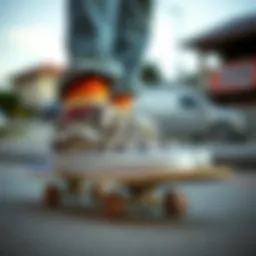 Vans animal print slip-ons on skateboard