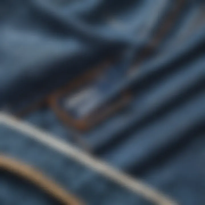 Close-up of the fabric and design features of Vans blue shorts