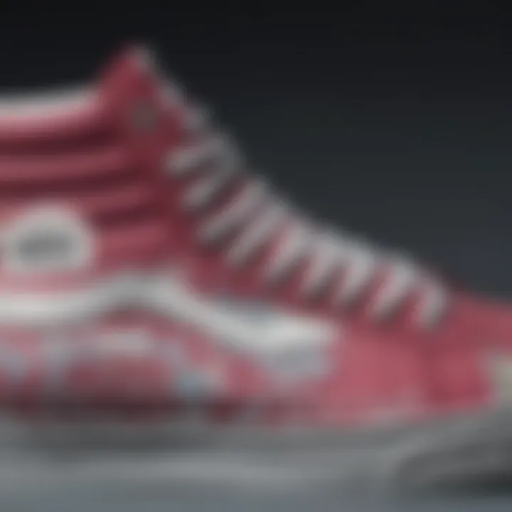 Close-up of Vans high tops showcasing unique design