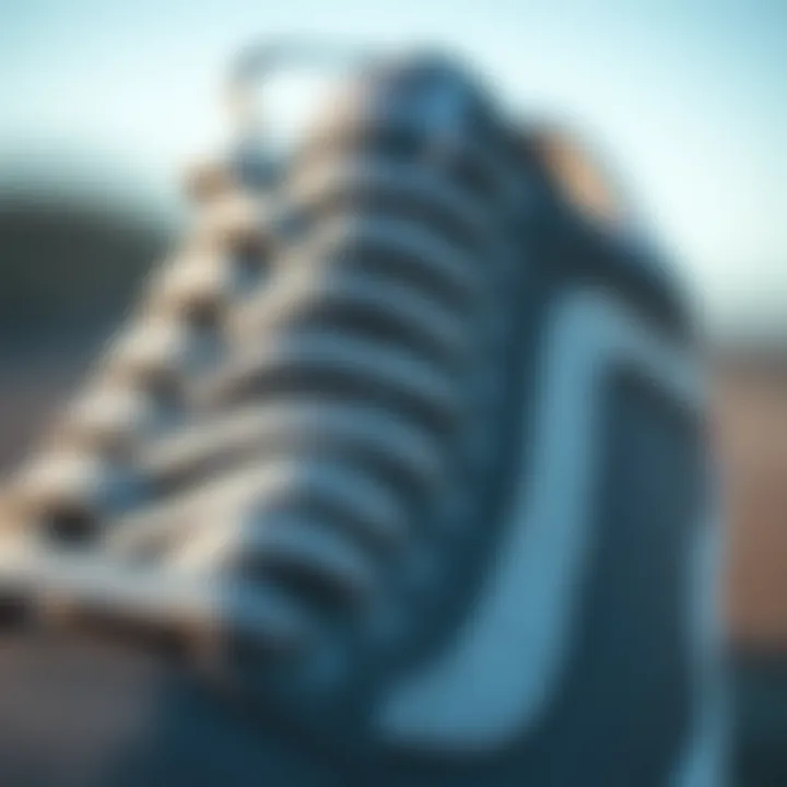 Material Composition of the Vans Old Skool Grey Dawn Close-up of the material composition used in the Grey Dawn model showcasing texture and quality