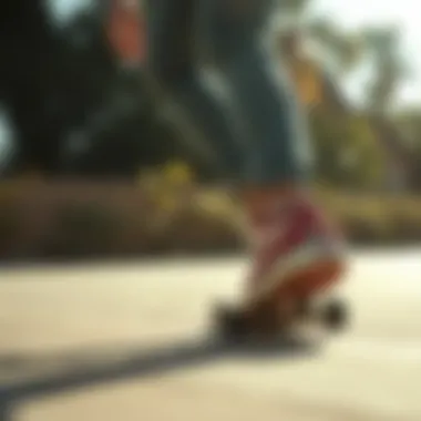 Skateboarder wearing Vans Old Skool Sport in action