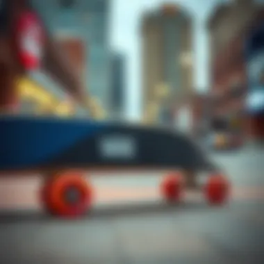 Skateboard with Vans branding in an urban setting