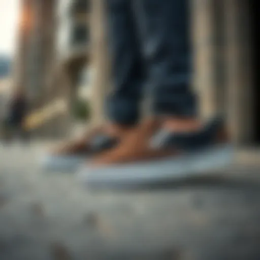 Vans Slip-On Pro skate shoes in a stylish urban environment