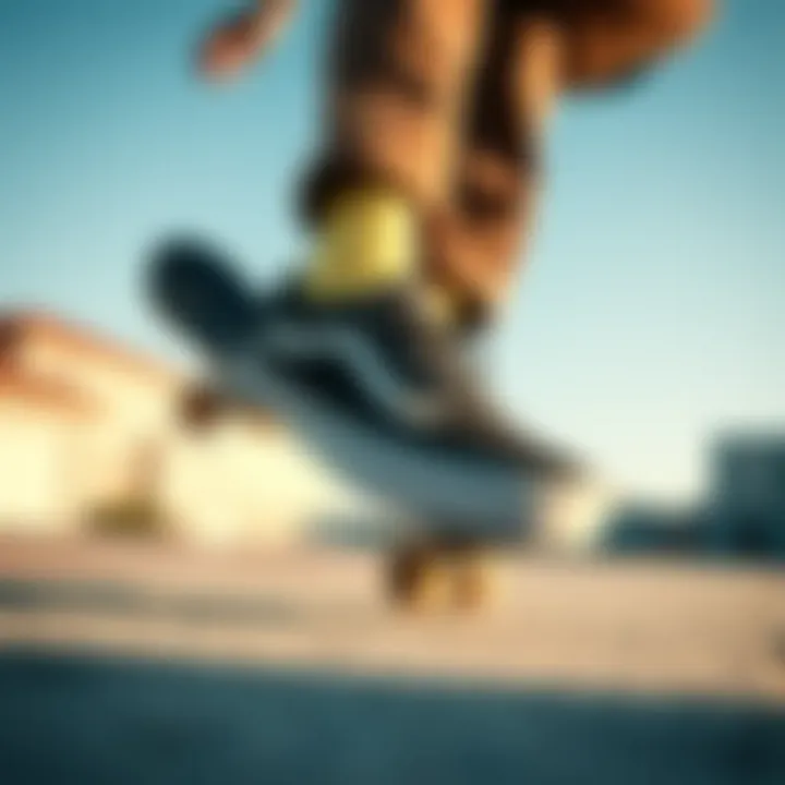 Skater Showcasing Tricks in Vans Slip-On Pro Skater performing tricks while wearing Vans Slip-On Pro