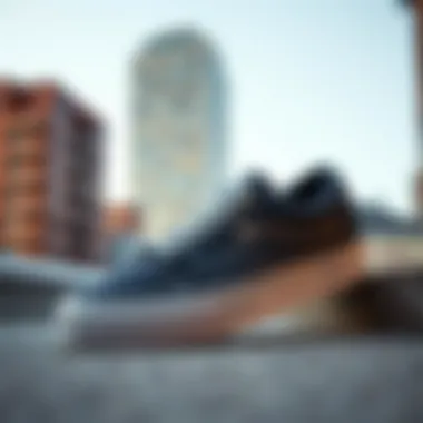 Stylish Vans Ultra Series shoes on urban backdrop