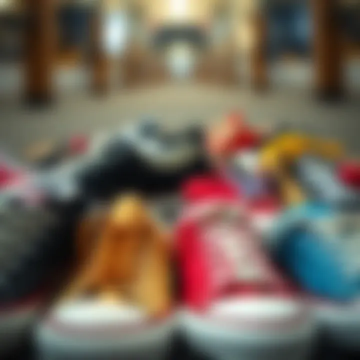 Comparison of various low top Chuck shoe styles and colors