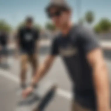 Group of skateboarders wearing Von Zipper Levee sunglasses at a skate park