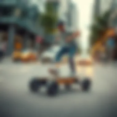 Yecoo electric skateboard in action demonstrating its performance on urban streets