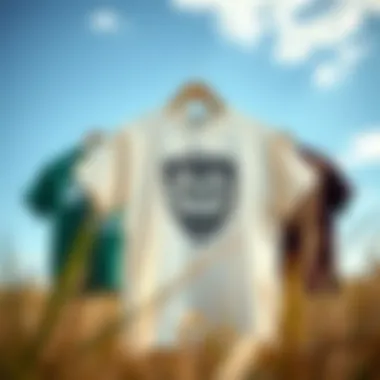 Eco-friendly materials used in youth shirts displayed creatively