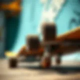 A close-up of a Zenit skateboard showcasing its unique design and craftsmanship