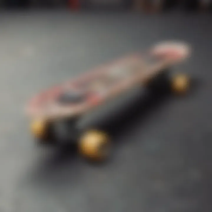 Stylish Zumiez belt showcased on a skateboard